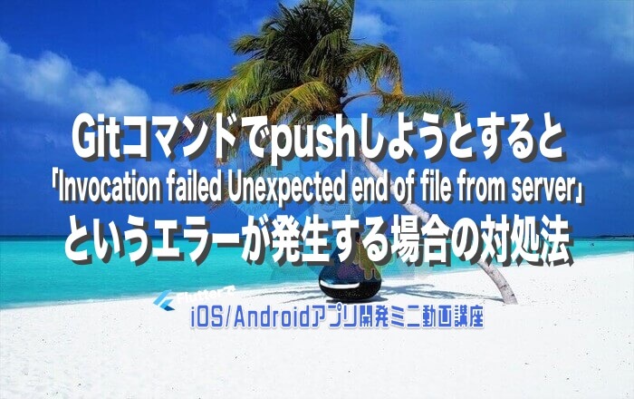 [Flutter]Gitコマンドでpushしようとすると「Invocation failed Unexpected end of file ...
