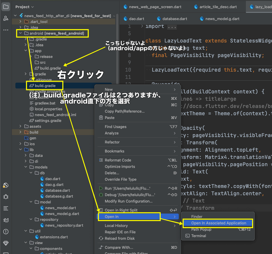[Flutter] Android Studio「Ladybug」で「Your project’s Gradle version is ...